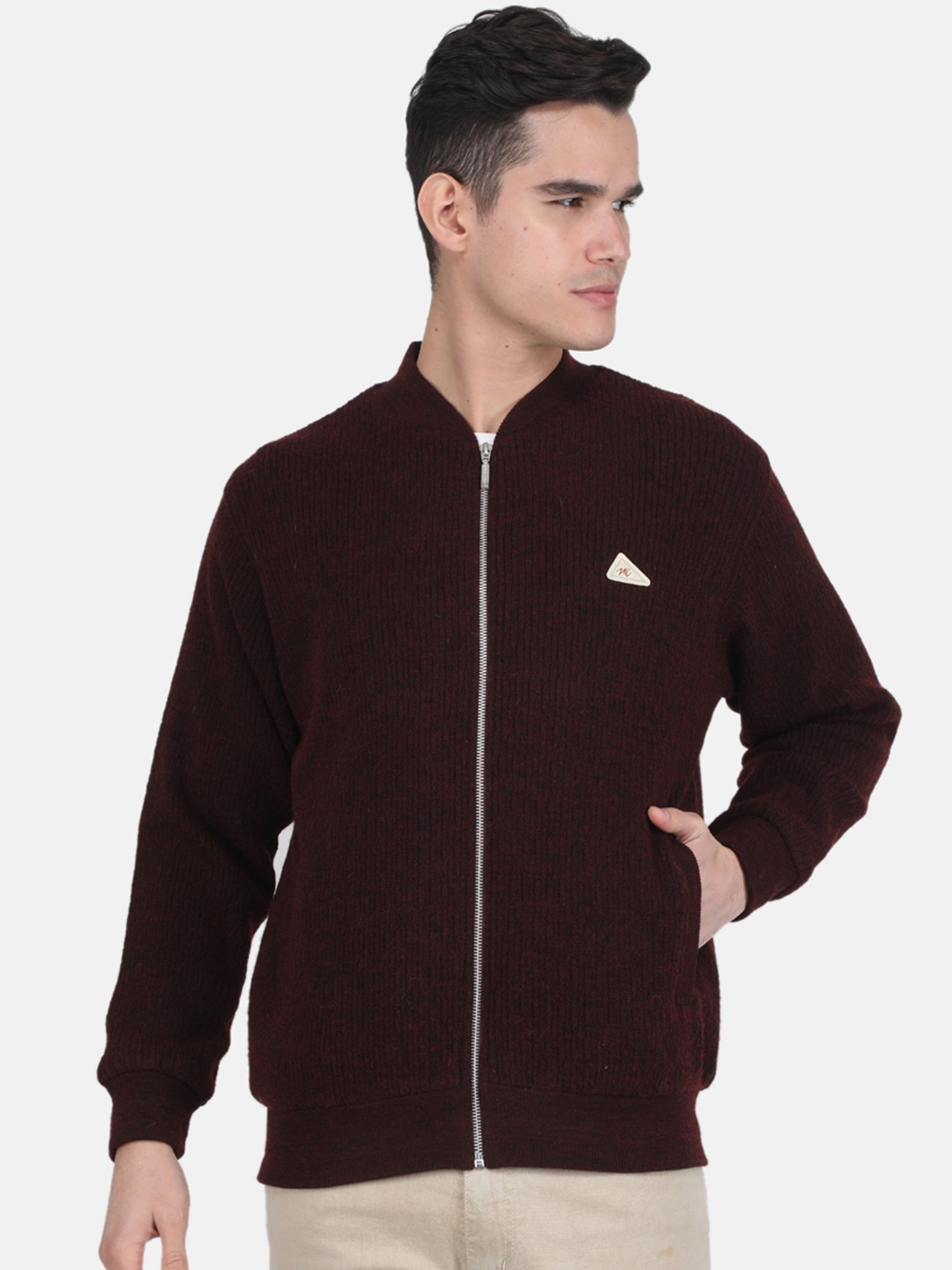 

Monte Carlo Men Woolen Bomber Jacket, Maroon