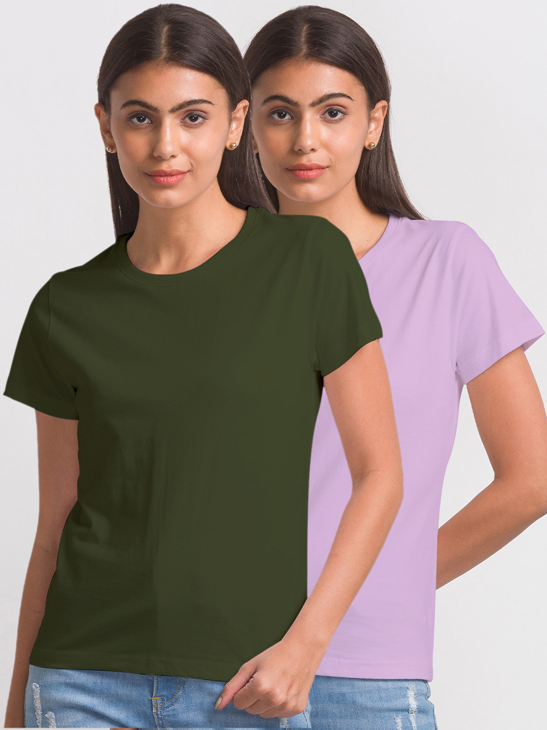 

FashionRack Pack of 2 Pure Cotton T-shirts, Olive