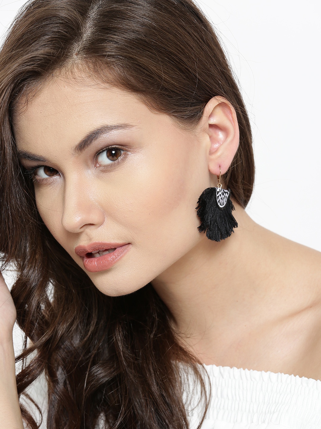 

OOMPH Black Quirky Tasselled Earrings