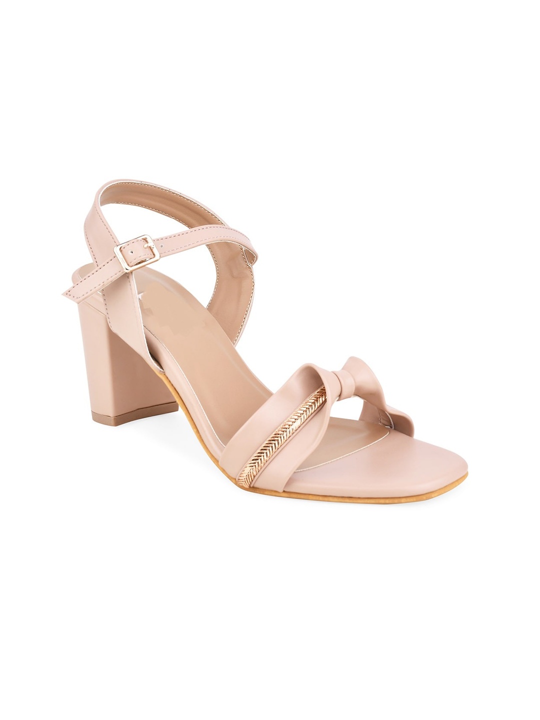 

DressBerry Women Open Toe Block Heels, Beige