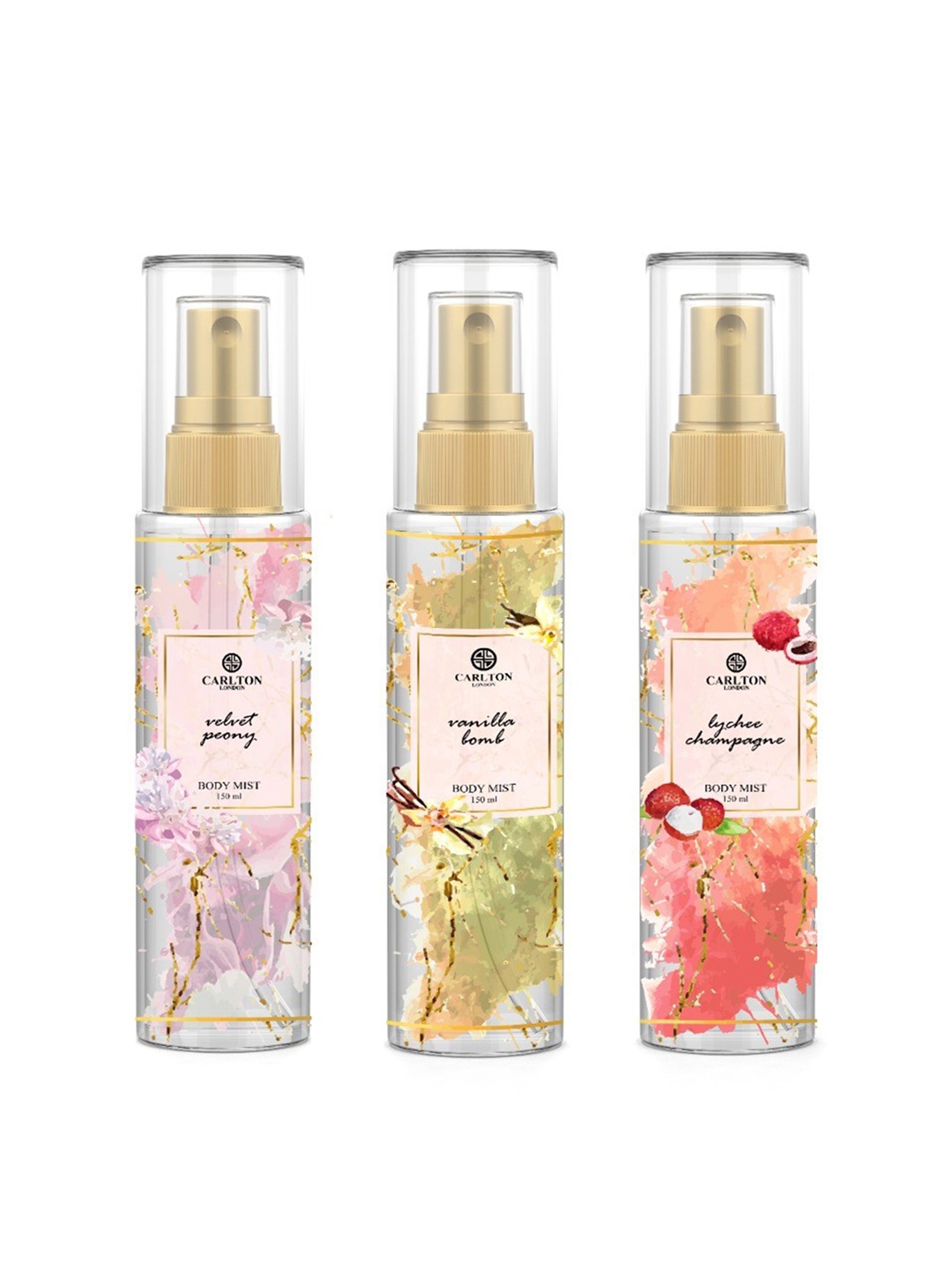 

Carlton London Women Set of 3 Perfumed Body Mists - 150ml each, Cream