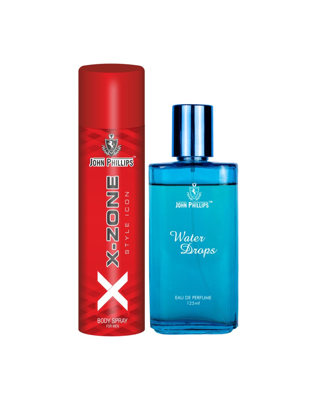 

JOHN PHILLIPS Set Of Water Drops Eau De Parfum 125ml & XX-Zone Deodorant 90ml, Blue