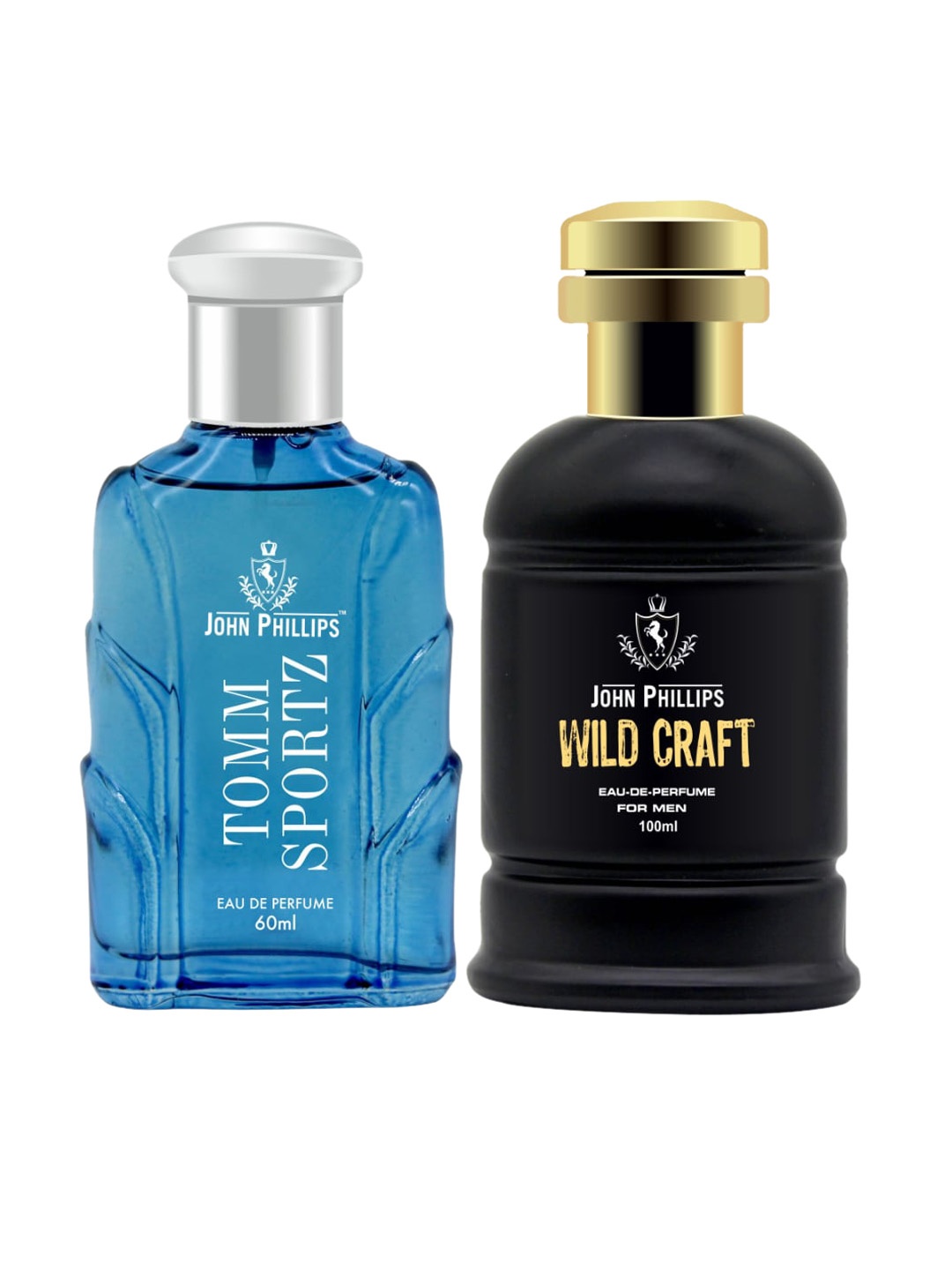 

JOHN PHILLIPS Set Of 2 Eau De Parfum - Men Wildcraft 100ml & Tomm Sportz 60ml, Blue