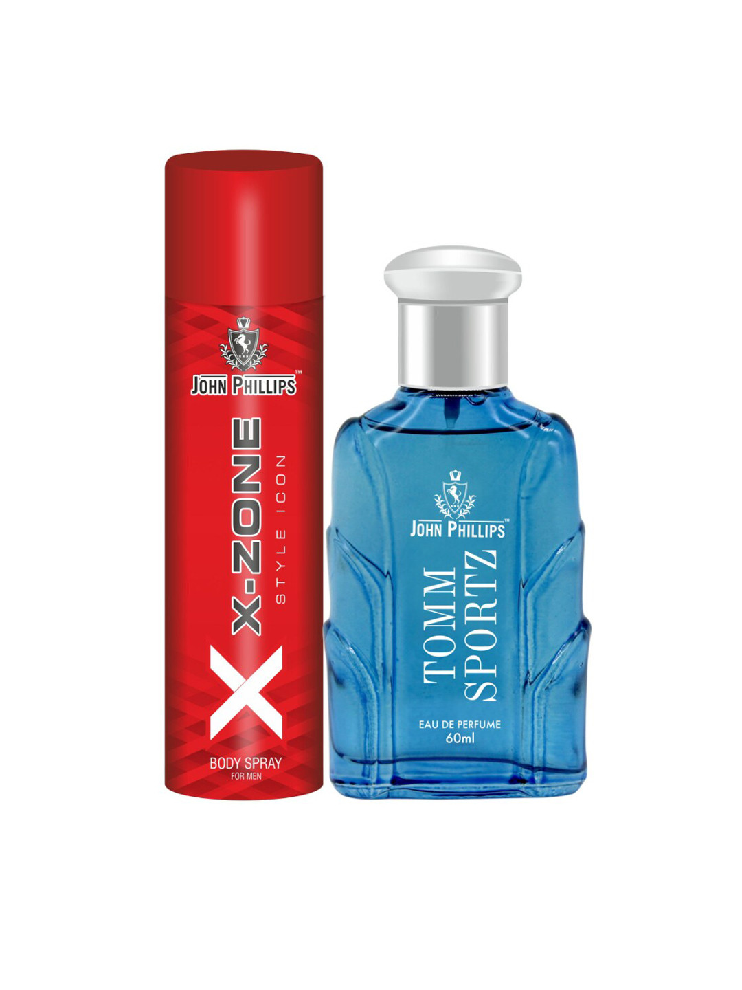 

JOHN PHILLIPS Set Of Tomm Sportz EDP 60ml & Men XX-Zone Style Icon Deodorant 90ml, Red