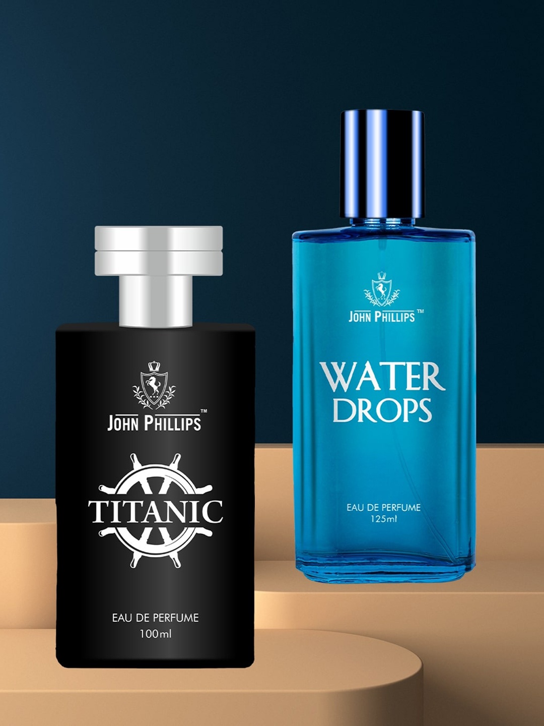

JOHN PHILLIPS Set of Titanic 100 ml + Water Drops Eau De Parfum 125 ml, Blue