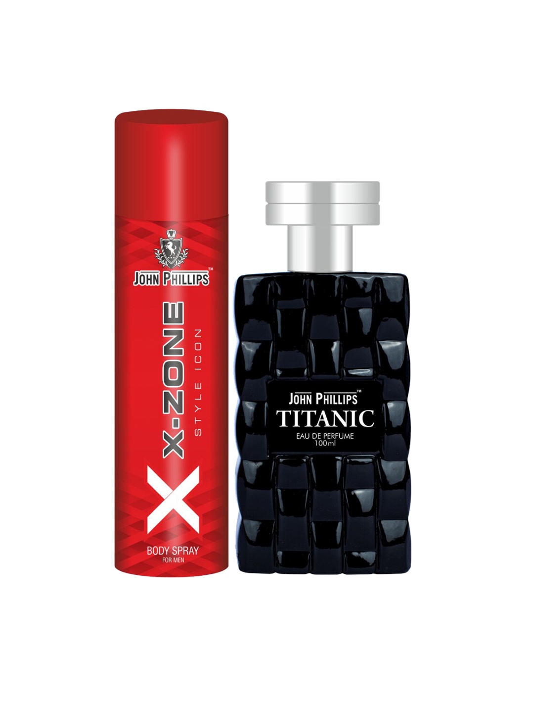 

JOHN PHILLIPS Set of Titanic Eau De Parfum 100 ml & Men XX-Zone Deodorant 90 ml, Blue