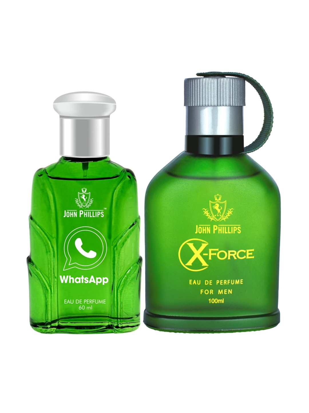 

JOHN PHILLIPS Unisex Set Of X-Force & WhatsApp Eau De Parfum - 60ml+100ml, Green