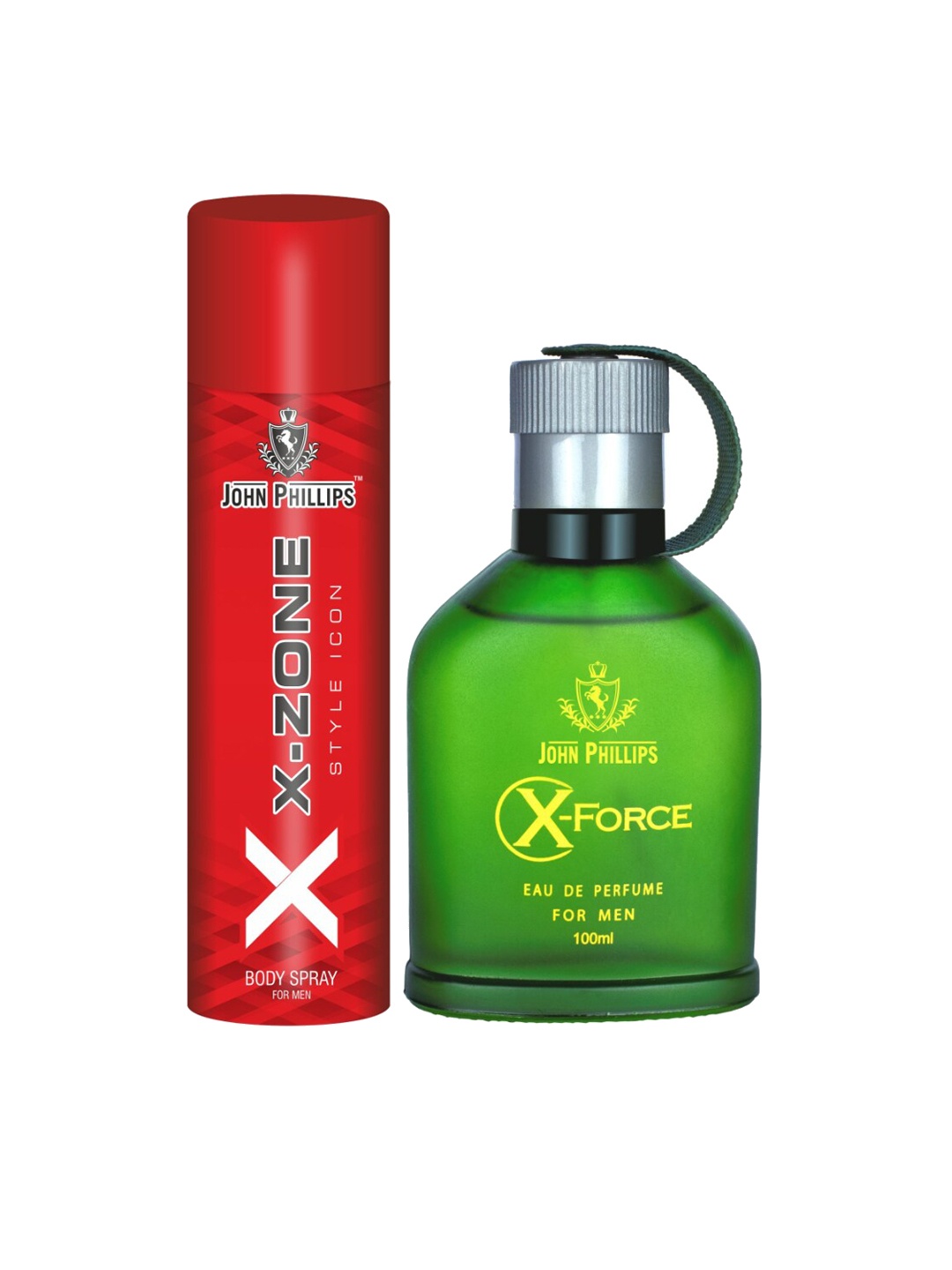 

JOHN PHILLIPS Men Set Of X Force EDP 100ml & XX-Zone Style Icon Deodorant 90ml, Red