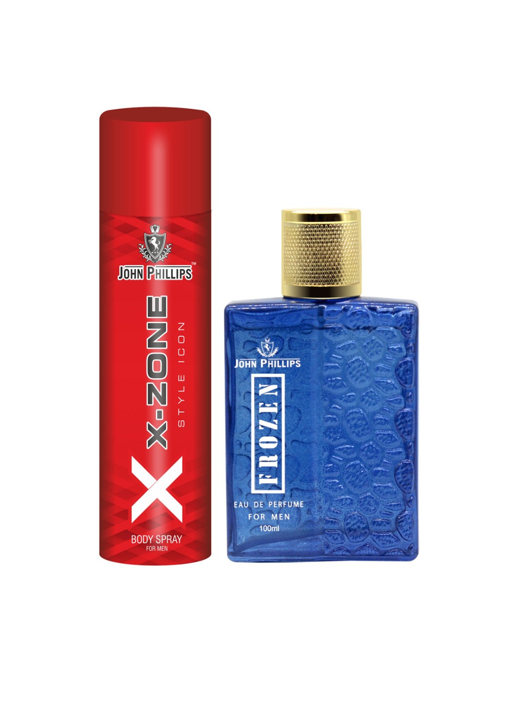

JOHN PHILLIPS Set of Frozen Eau De Parfum - 100 ml & XX-Zone Deodorant - 90 ml, Blue