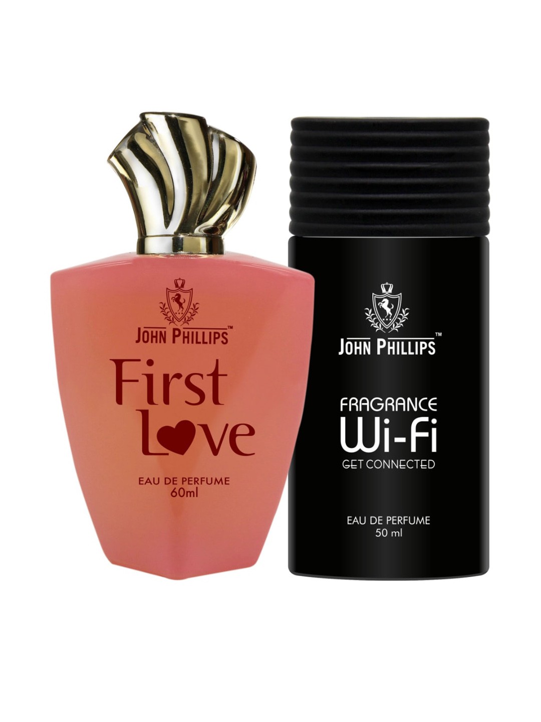 

JOHN PHILLIPS Set Of 2 Long-Lasting Eau De Parfum - First Love 60ml & Fragrance WIFI 50ml, Black
