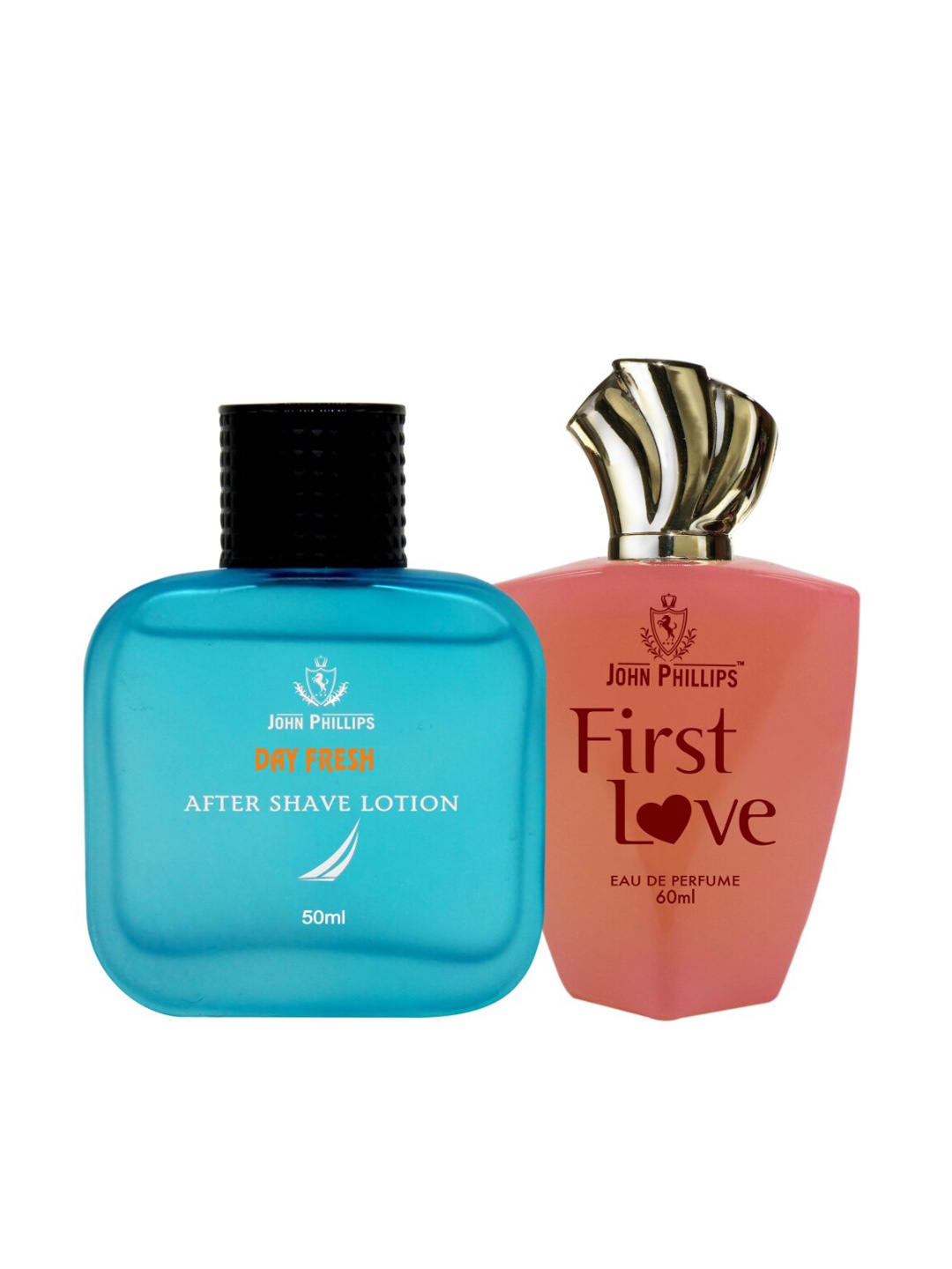 

JOHN PHILLIPS Set of Day Fresh After Shave Lotion - 50ml & First Love Eau De Parfum - 60ml, Blue