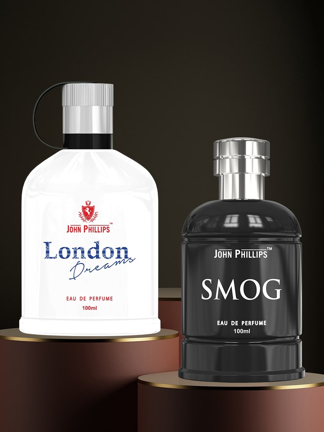 

OHN PHILLIPS London Dreams & Smog Men Set Of 2 Long Lasting Eau De Parfum 100 ml Each, Black