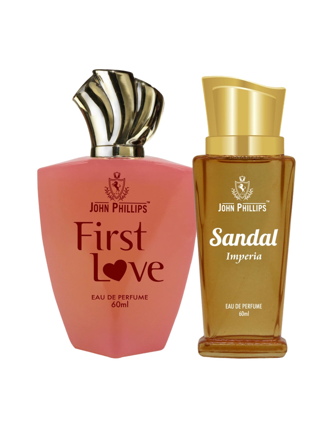 

JOHN PHILLIPS Set Of 2 Eau De Parfum - Sandal Imperia 60ml & Women First Love 60ml, Pink