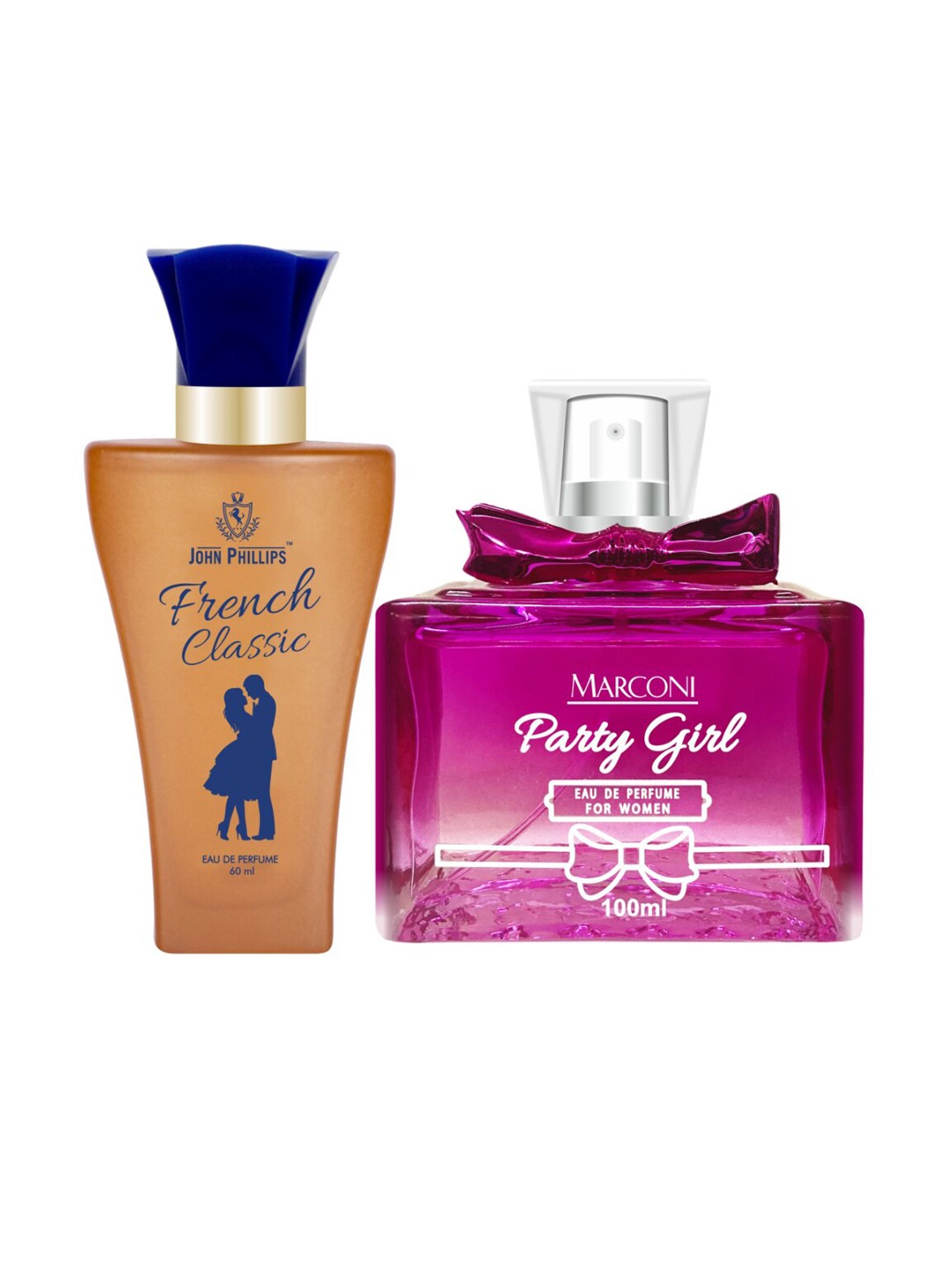 

JOHN PHILLIPS Women Set of French Classic 60 ml + Party Girl Eau De Parfum 100 ml, Pink