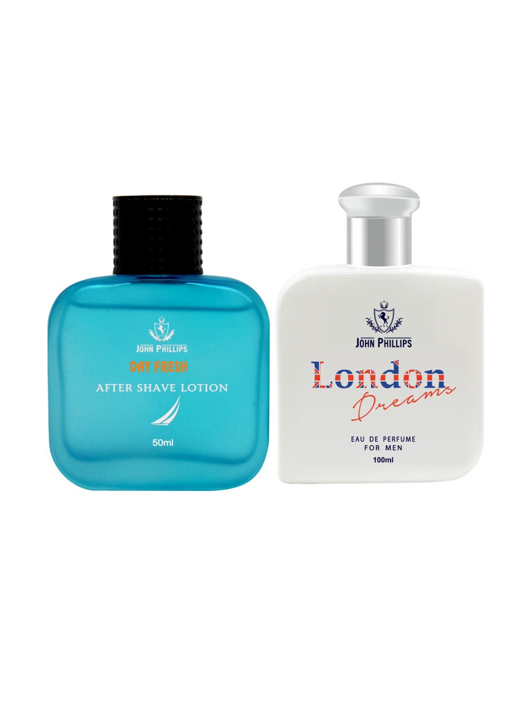 

JOHN PHILLIPS Set of Day Fresh After Shave Lotion 50 ml + London Dreams EDP 100 ml, Blue