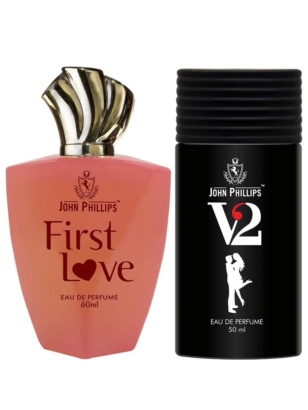 

JOHN PHILLIPS Unisex Set Of First Love & V2 Eau De Parfum - 100 ml Each, Blue