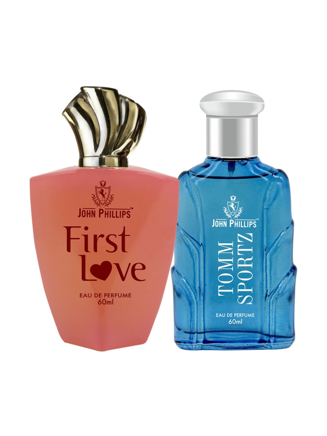

JOHN PHILLIPS Set Of 2 Long-Lasting Eau De Parfum - First Love & Tomm Sportz - 60ml Each, Blue
