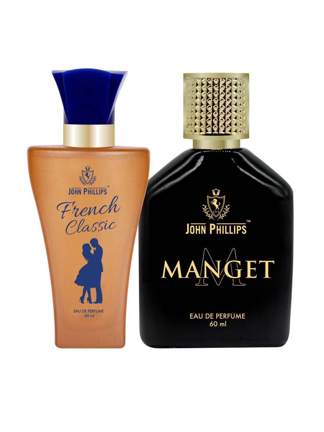 

JOHN PHILLIPS Set Of 2 Eau De Parfum - Women French Classic 60ml & Manget 60ml, Black