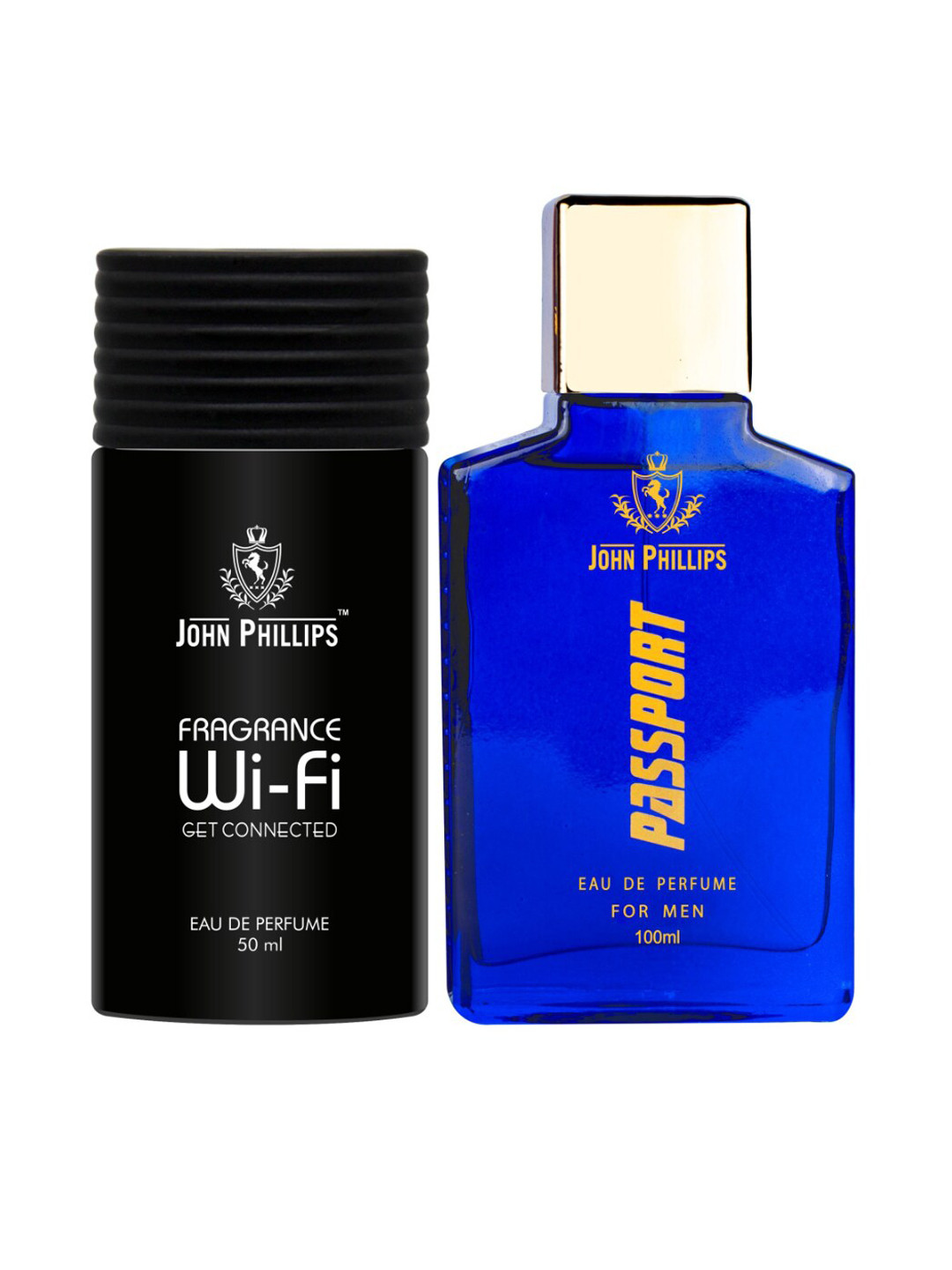 

JOHN PHILLIPS Set Of 2 Eau De Parfum - Men Passport 100ml & Fragrance Wi-Fi 50ml, Blue