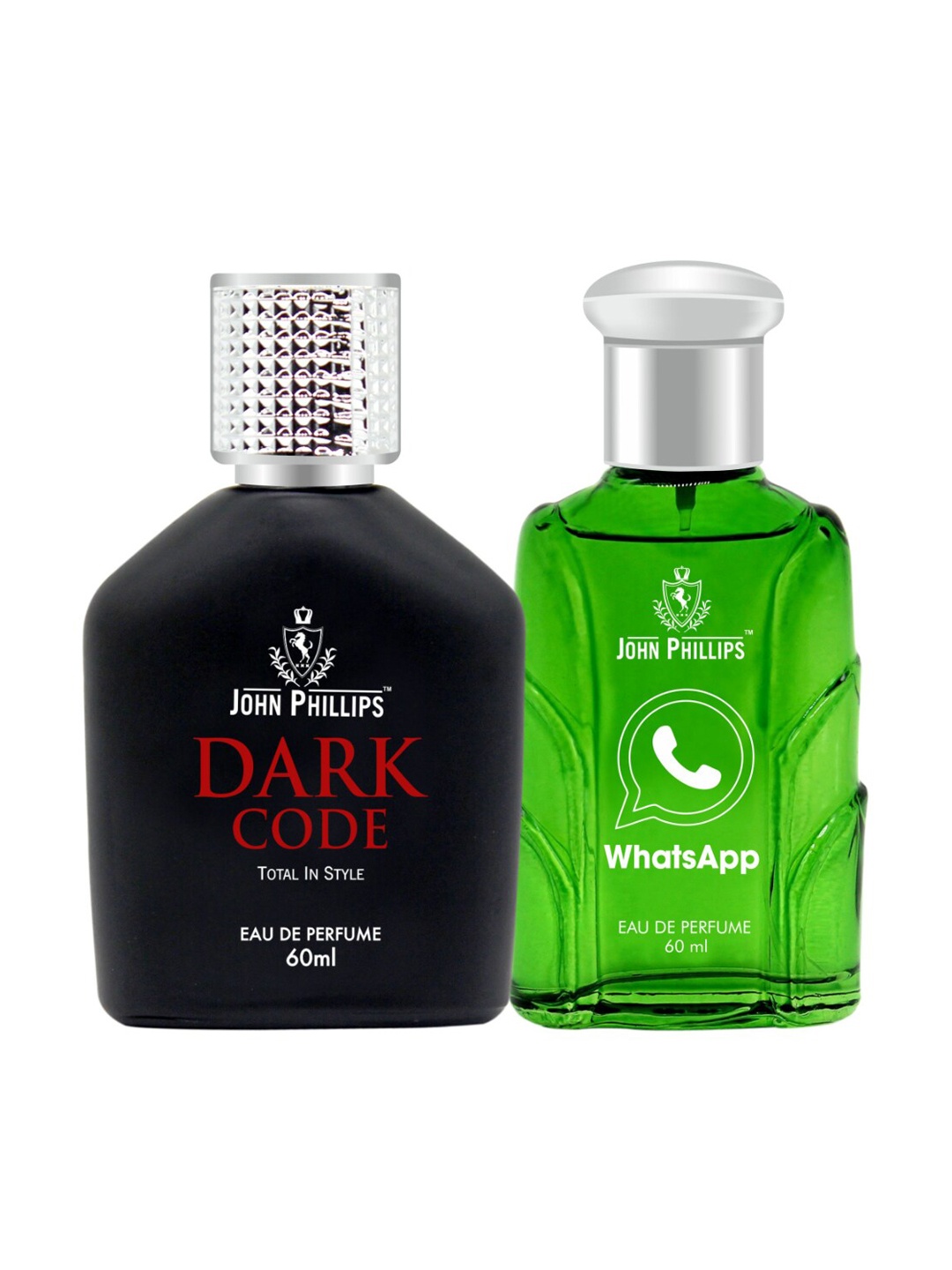 

JOHN PHILLIPS Set Of 2 Eau De Parfum - Whatsapp 60ml & Dark Code Total In Style 60ml, Green