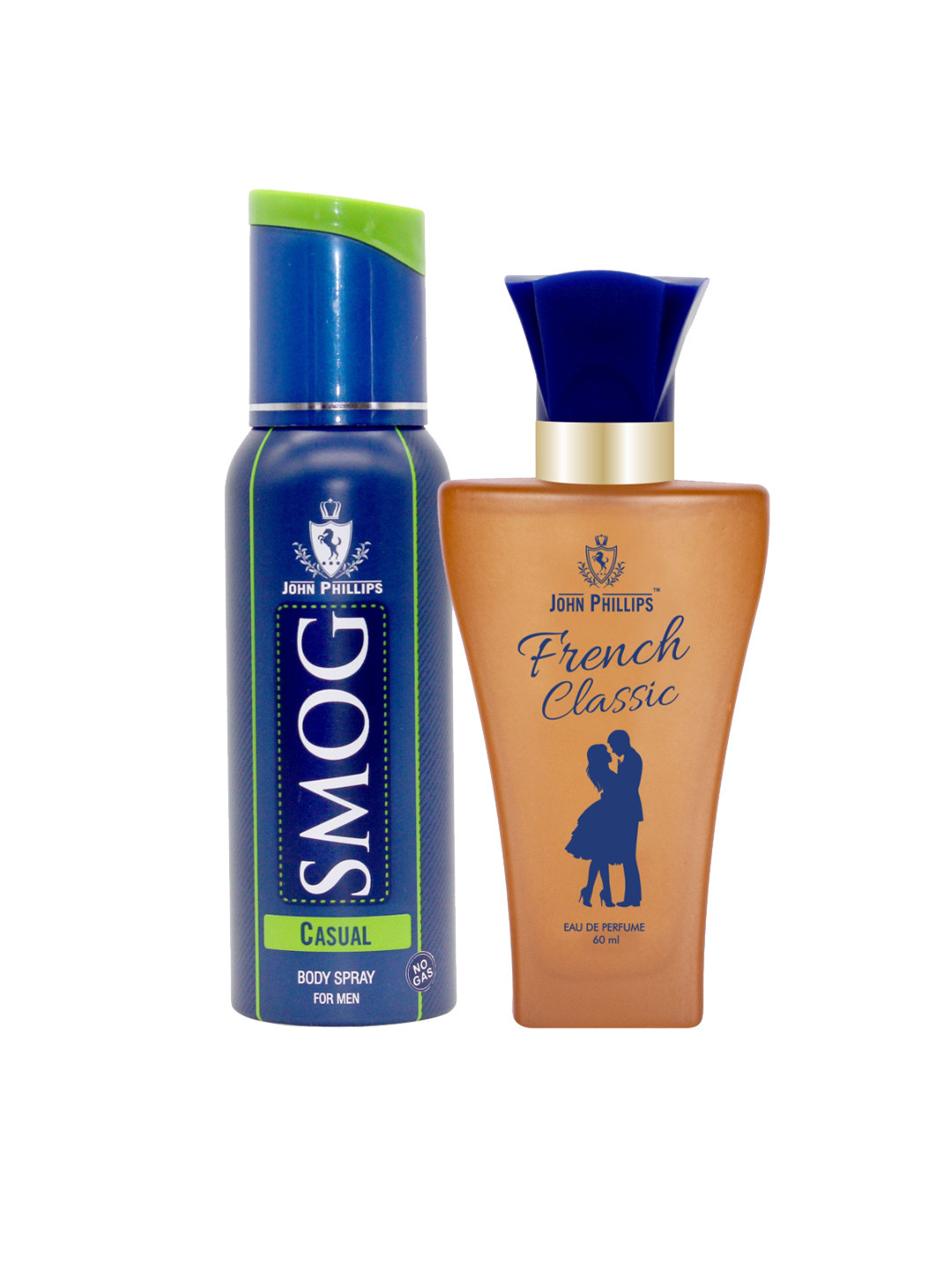 

JOHN PHILLIPS Men Set Of 2 Eau De French Perfume + Deodorant-120ml+60ml, Brown