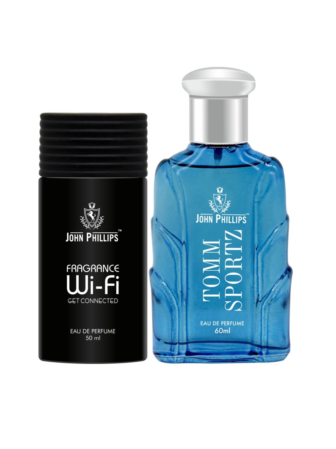 

JOHN PHILLIPS Set Of 2 Eau De Parfum - Fragrance Wi-Fi 50ml & Tomm Sportz 60ml, Black