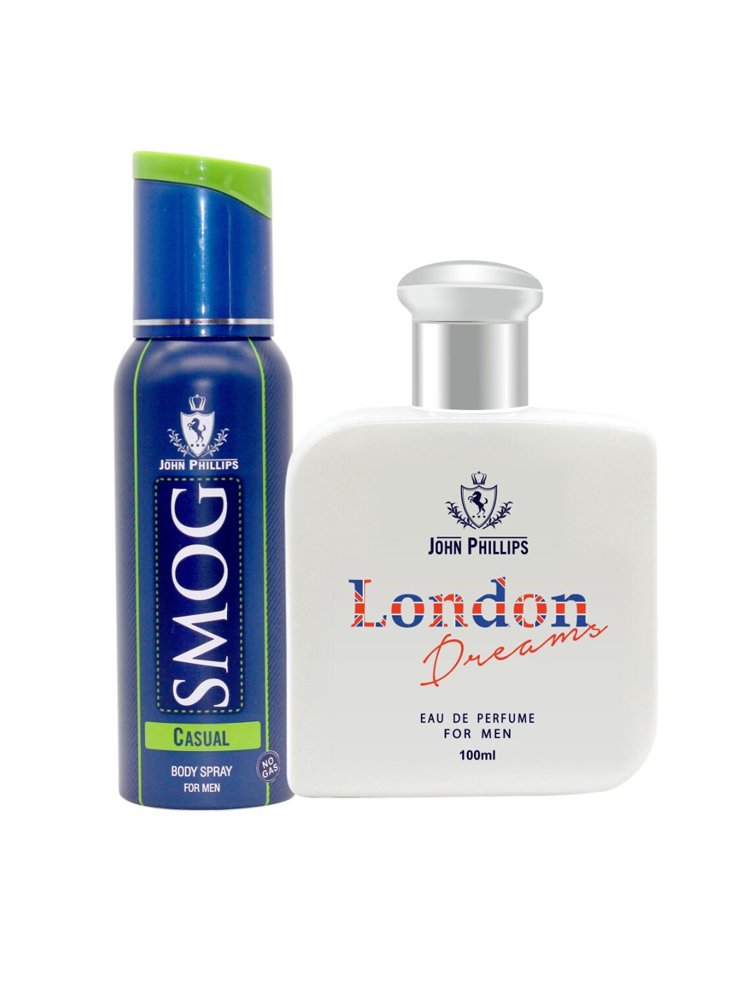 

JOHN PHILLIPS Men Set Of 2 Eau De French Perfume + Deodorant-120ml+100ml, Blue