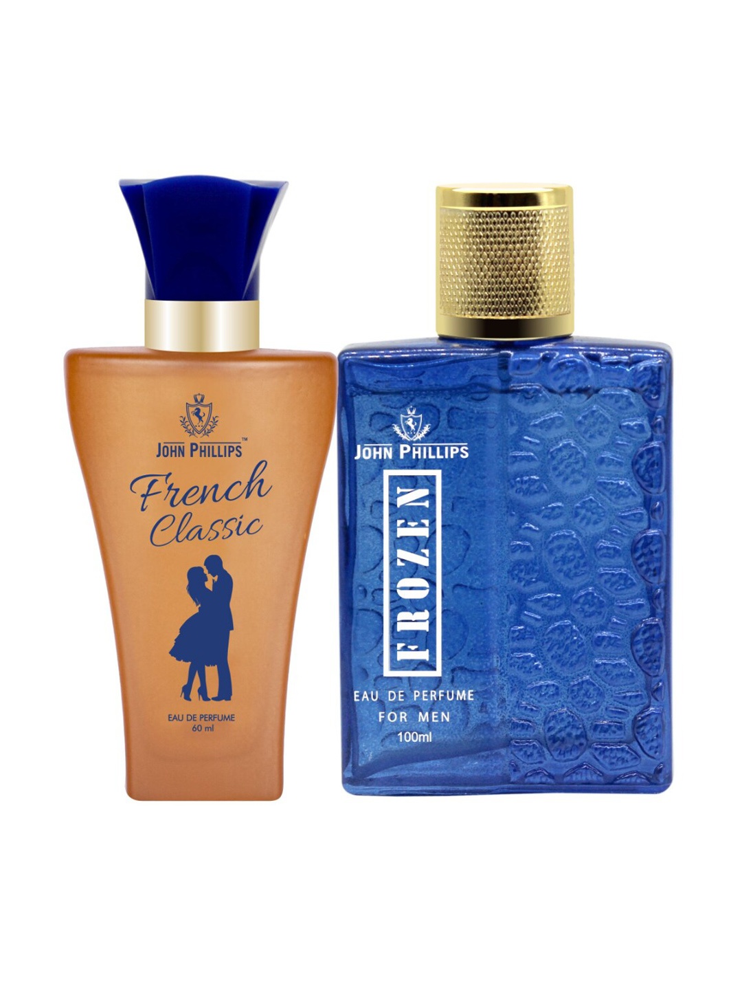 

JOHN PHILLIPS Set of 2 Eau De Parfum - French Classic 60 ml & Men Frozen 100 ml, Blue