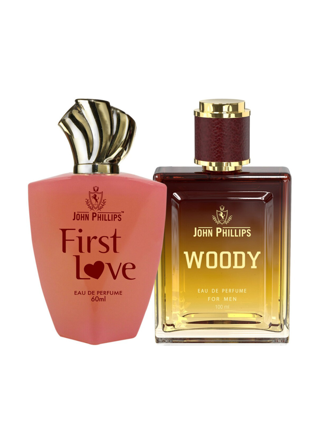 

JOHN PHILLIPS Set of First Love 60 ml + Woody Eau De Parfum 100 ml, Pink
