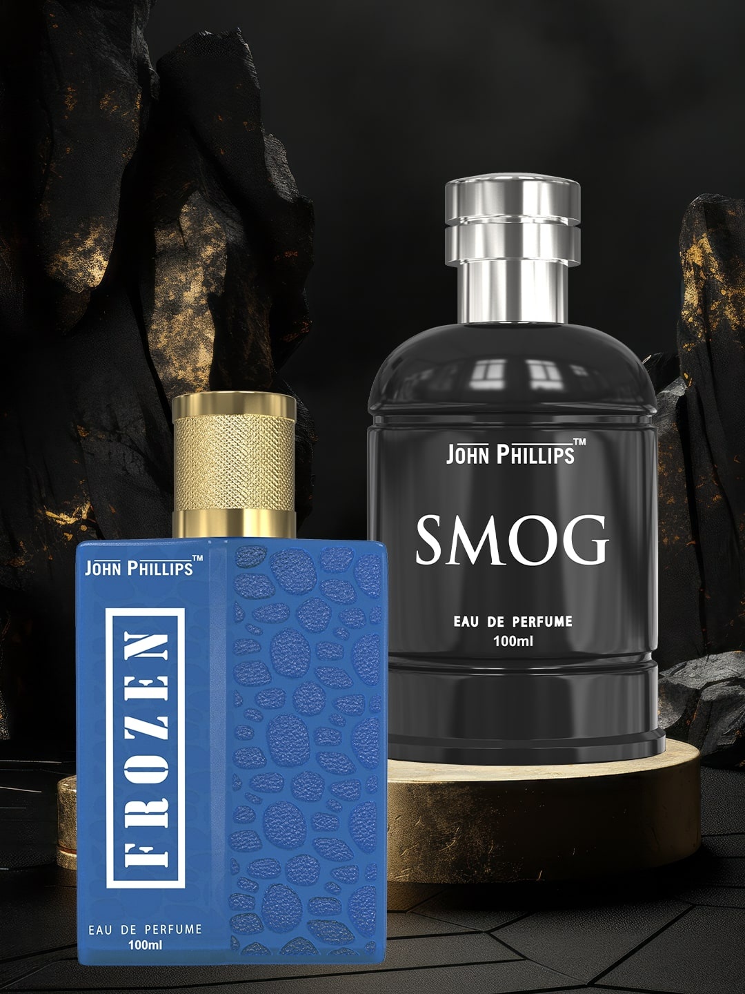 

JOHN PHILLIPS Set of Frozen + Smog Eau De Parfum 100 ml Each, Blue