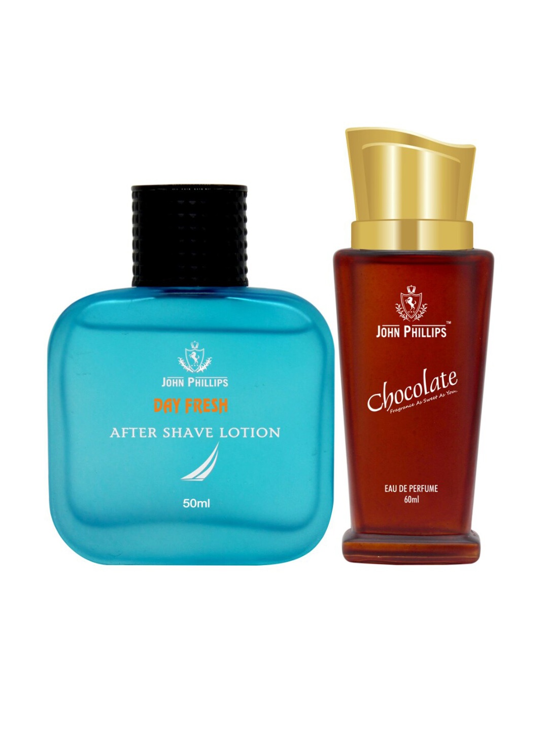

JOHN PHILLIPS Set Of 2 Day Fresh After Shave Lotion & Chocolate Long Lasting Deo, Red