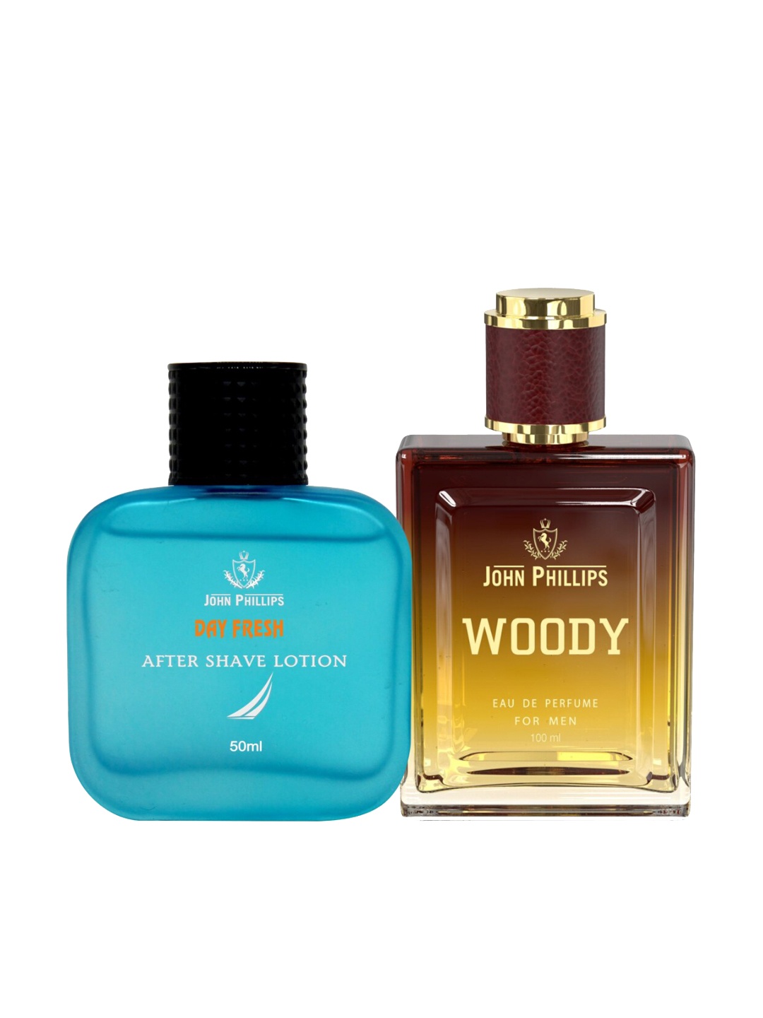 

JOHN PHILLIPS Set Of 2 Day Fresh After Shave Lotion & Woody Perfume, Na