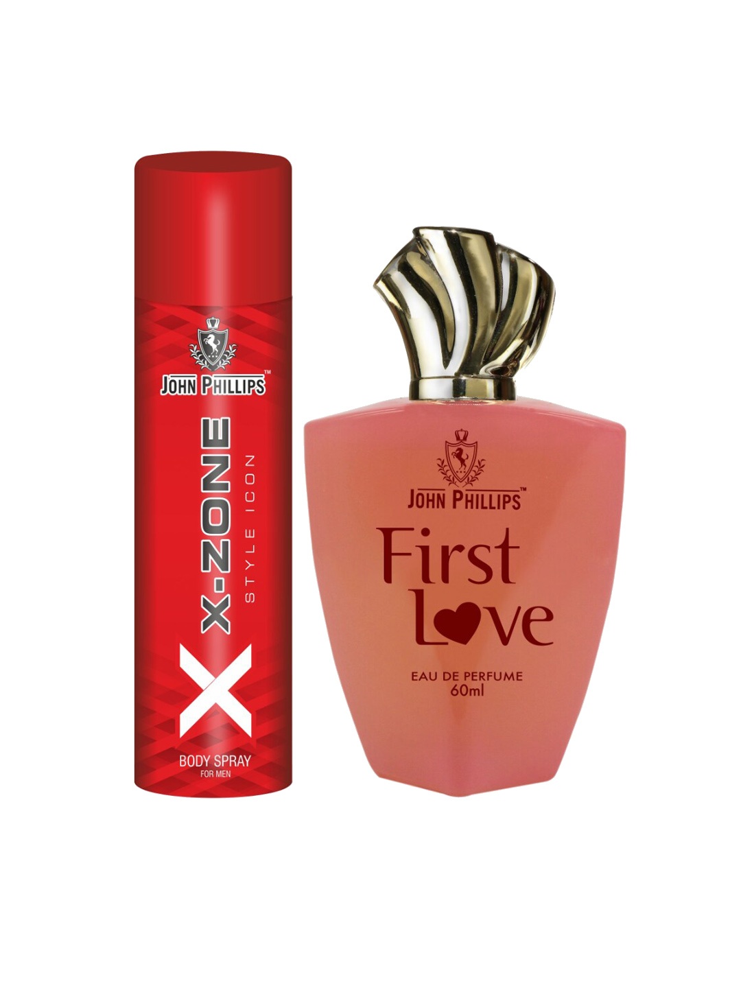 

JOHN PHILLIPS Set Of 2 First Love Perfume & Xx-zone Deodorant, Red