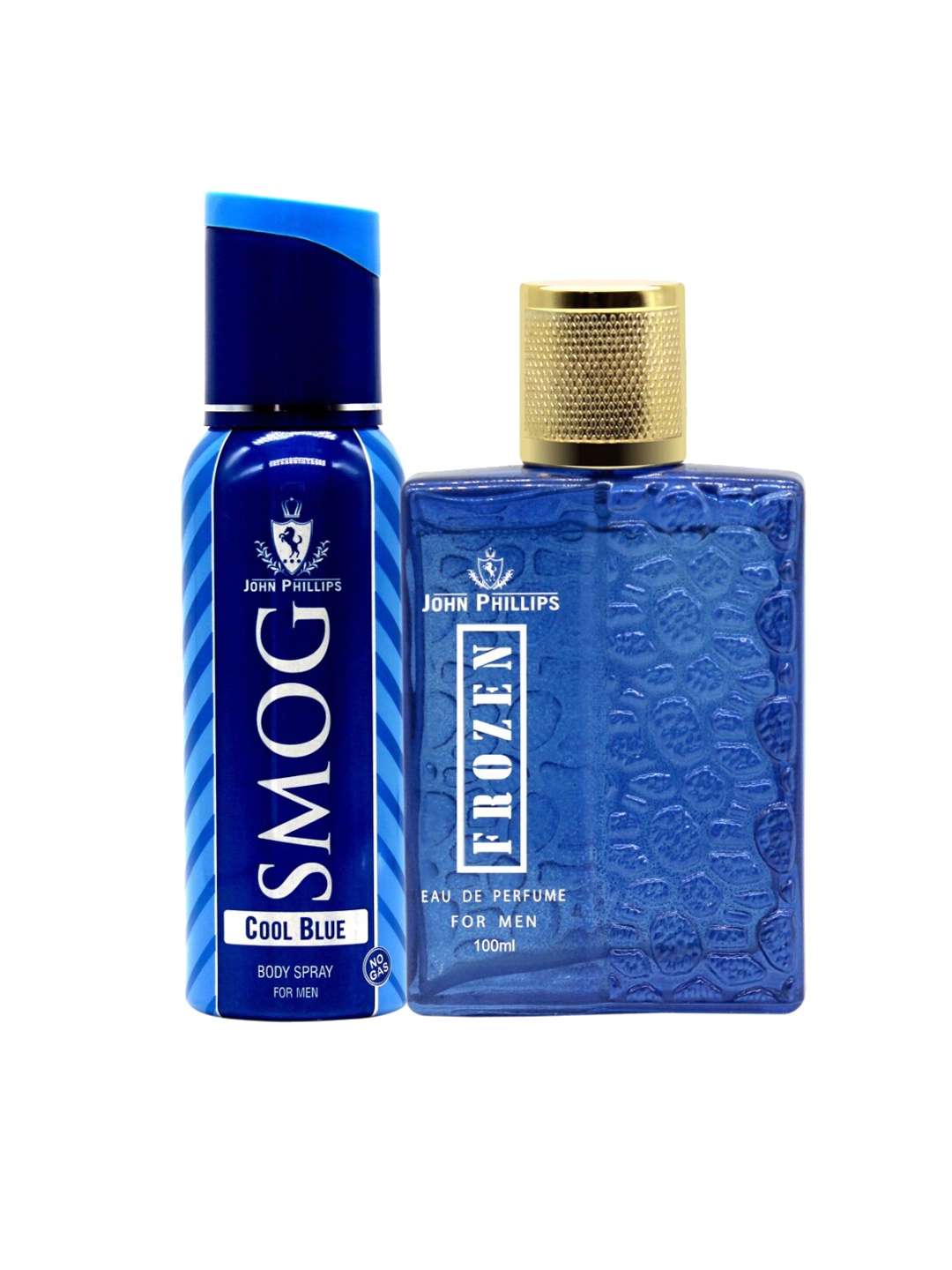 

JOHN PHILLIPS Men Set of 2 Eau De French Perfume + Deodorant-120ml+100ml, Blue