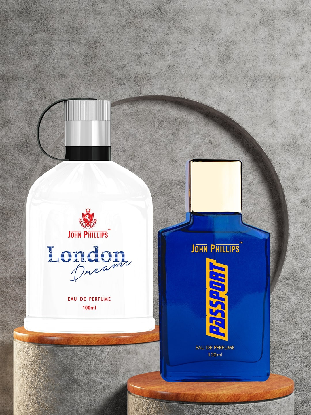 

JOHN PHILLIPS Set of 2 Long Lasting Eau De Parfum - London Dreams & Passport - 100 ml each, White