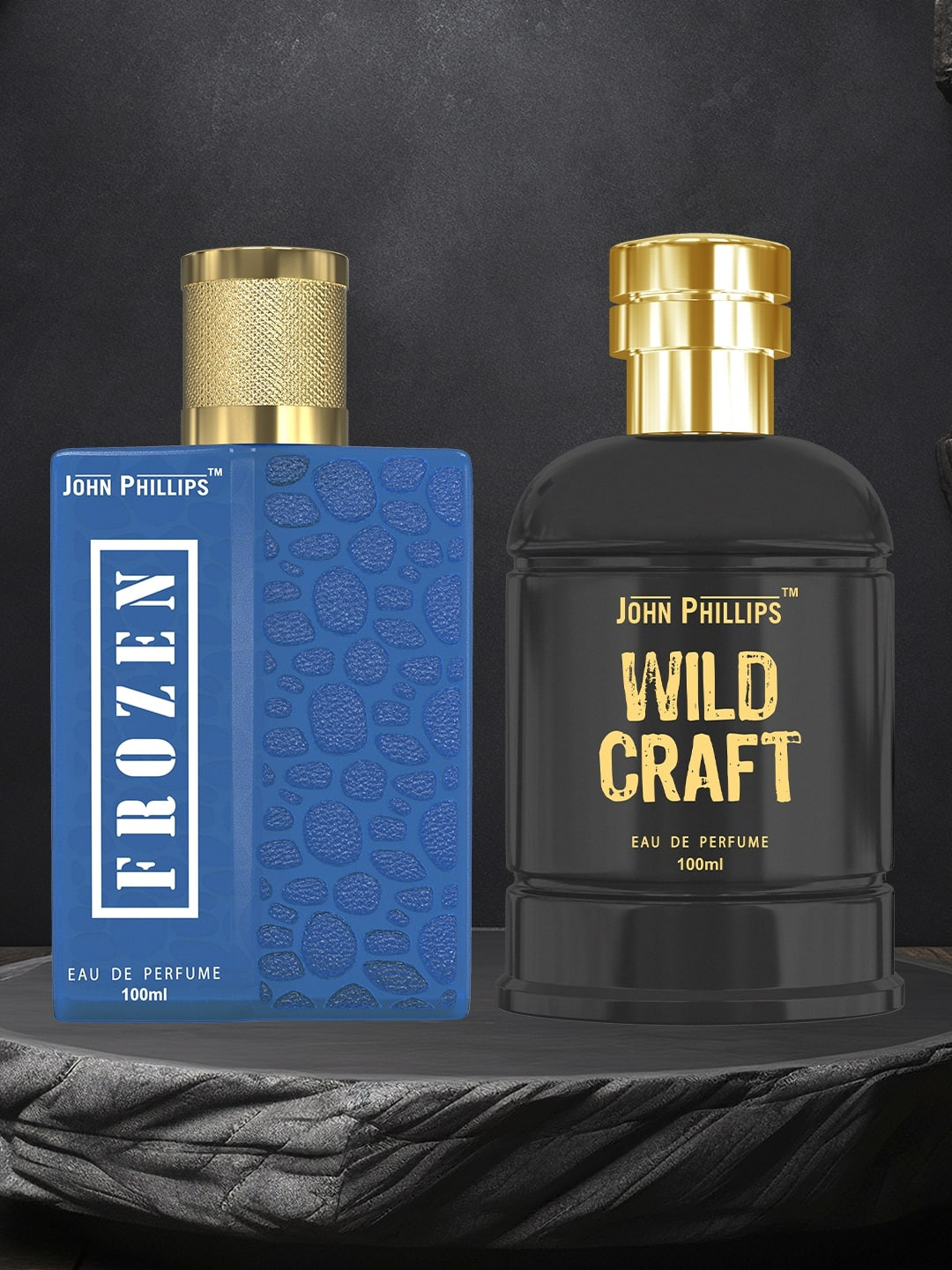 

JOHN PHILLIPS Men Set of Frozen & Wildcraft Eau De Parfum - 100 ml Each, Blue