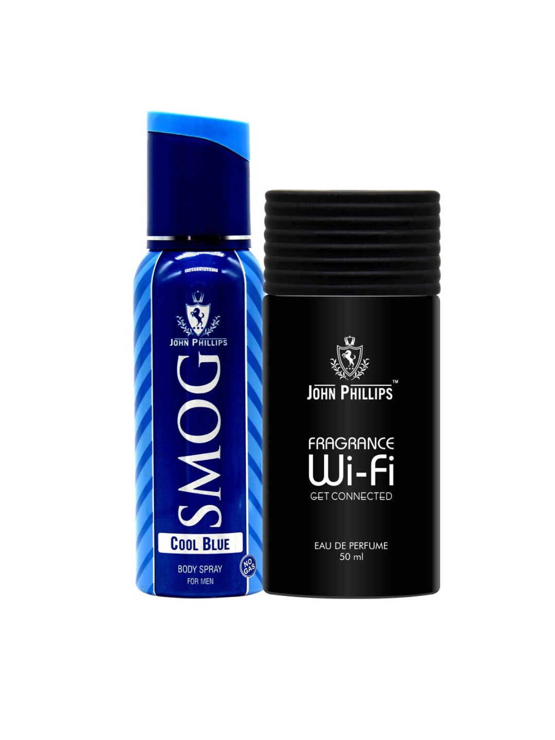 

JOHN PHILLIPS Set Of 2 Fragrance Wifi & Smog Cool Blue No Gas Deo