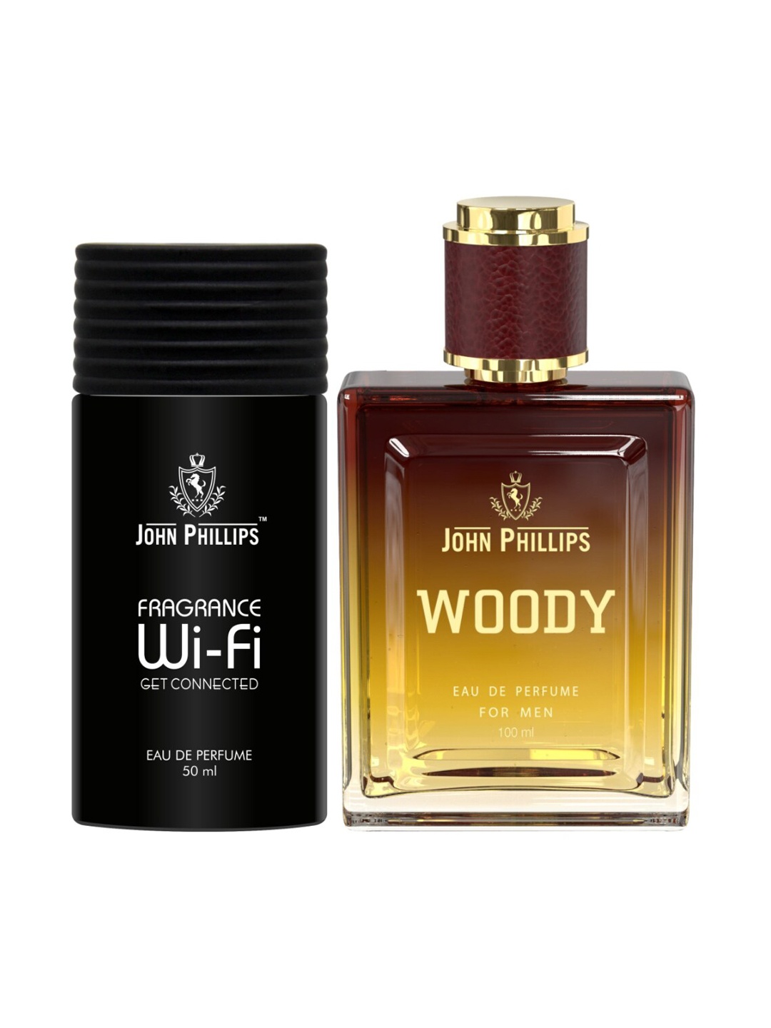 

JOHN PHILLIPS Fragrance Wifi & Woody Set Of 2 Long Lasting Eau De Parfum, Black