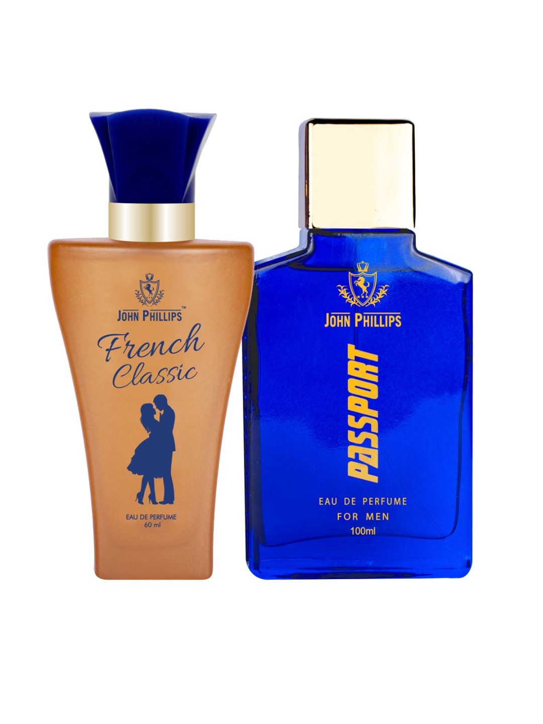 

JOHN PHILLIPS French Set Of 2 Classic Perfume & Passport Eau De Perfume, Blue