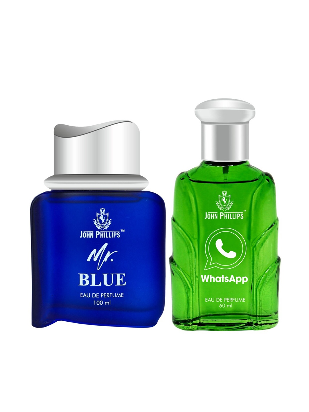 

JOHN PHILLIPS Set Of 2 Eau De Parfum - Whatsapp 60ml & Men Mr Blue 100ml, Green