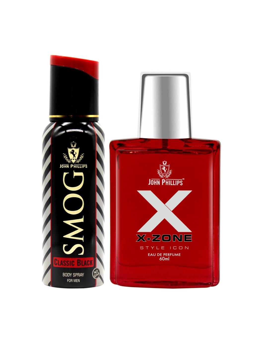 

JOHN PHILLIPS Set Of Smog Classic Deo & XX-Zone Perfume, Black