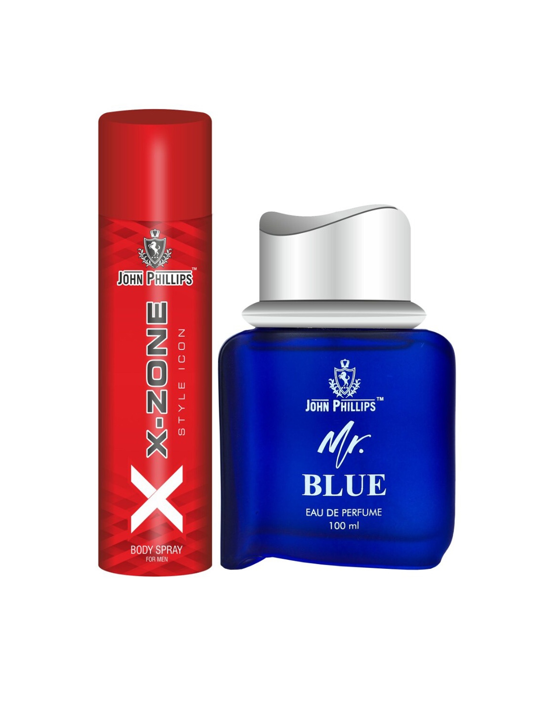 

JOHN PHILLIPS Set Of 2 Mr. Blue Perfume & Xx-zone Deodorant