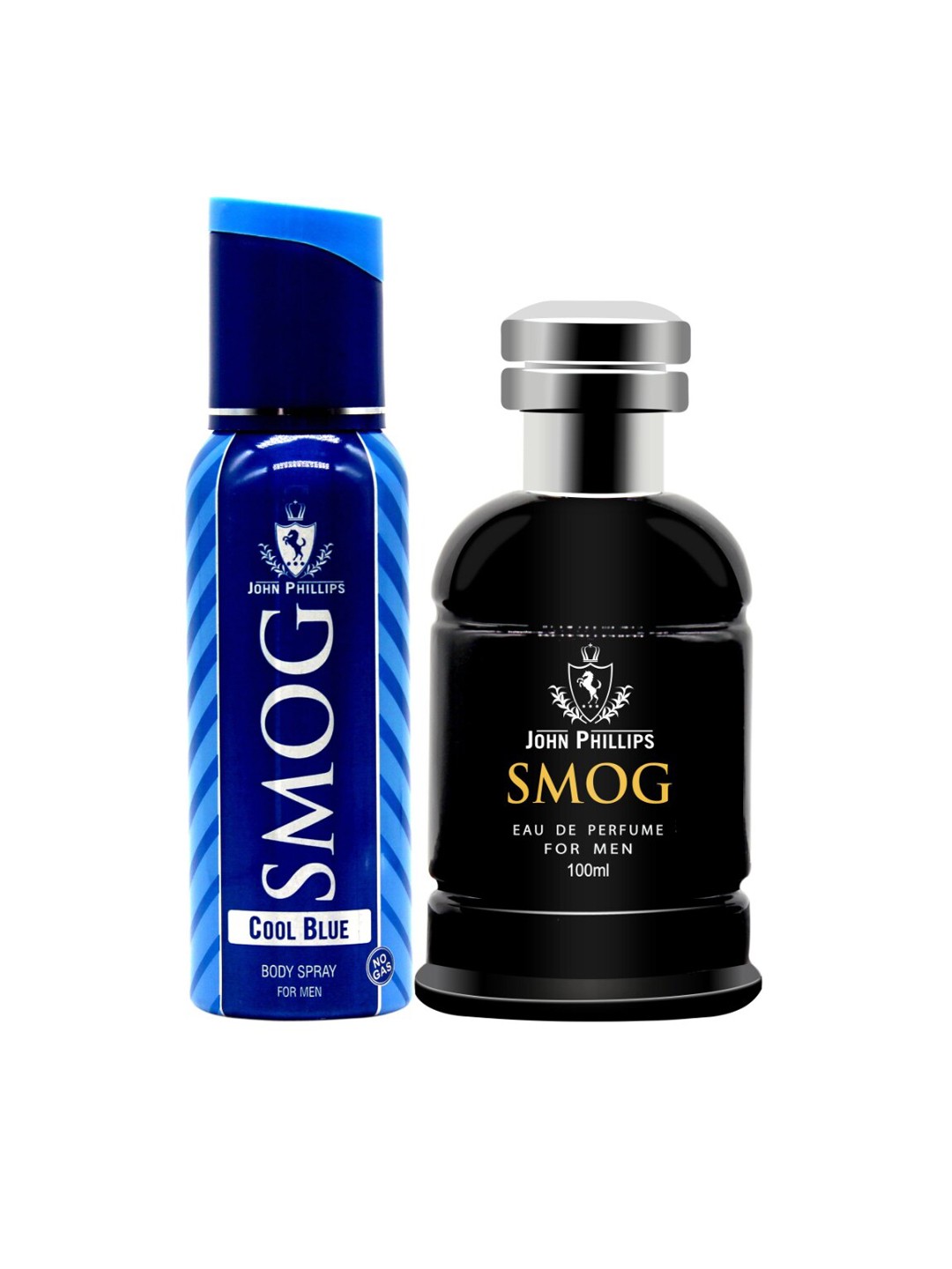 

JOHN PHILLIPS Set Of 2 Smog Perfume & Smog Cool Blue No Gas Deo