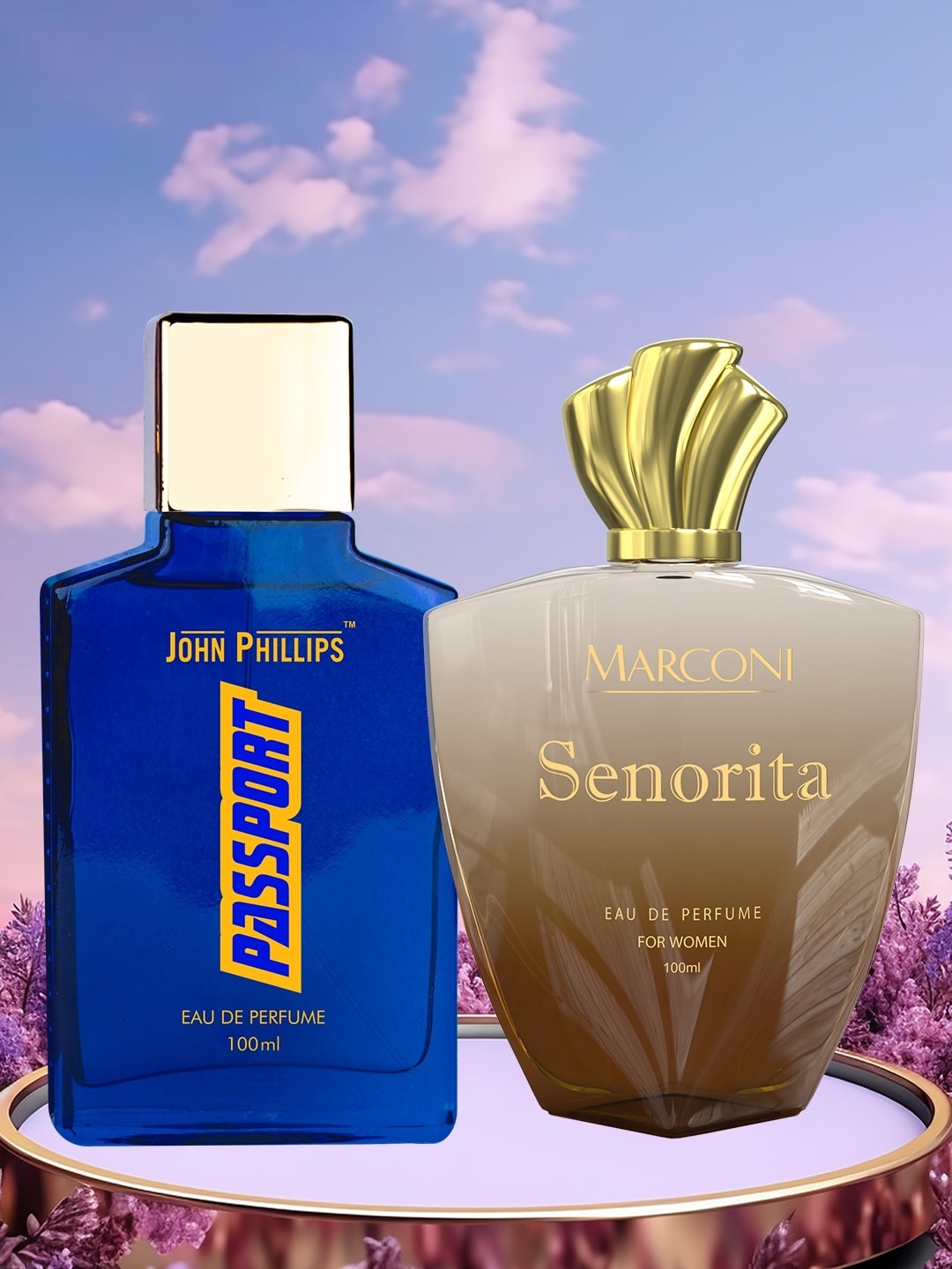 

JOHN PHILLIPS Unisex Set of Passport & Marconi Senorita Eau De Parfum - 100 ml Each, Blue