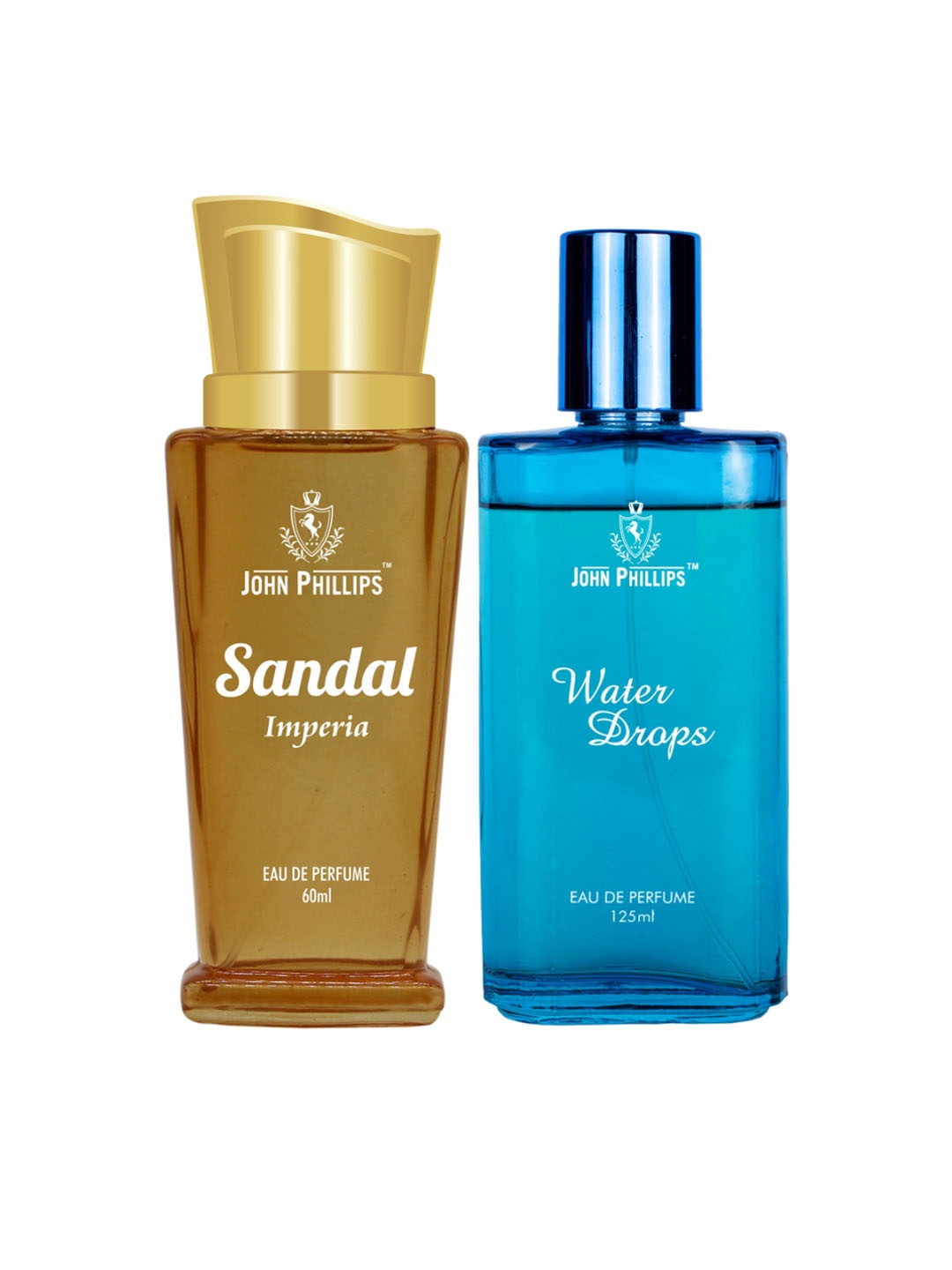 

JOHN PHILLIPS Unisex Set of Sandal Imperia & Water Drops Eau De Parfum - 60ml+125ml, Blue