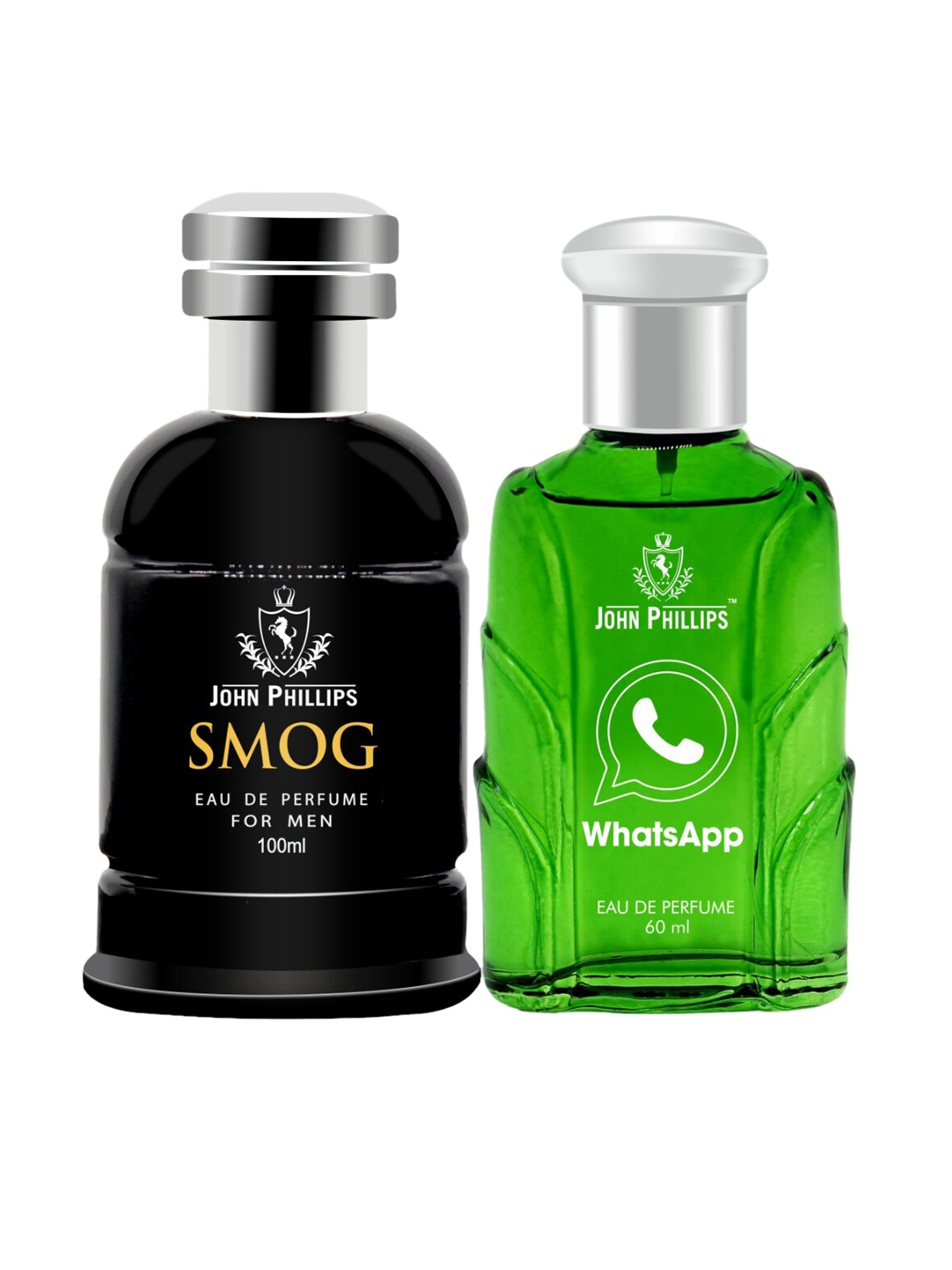 

JOHN PHILLIPS Smog & Whatsapp Set Of 2 Long Lasting Eau De Parfum 100 ml, Black