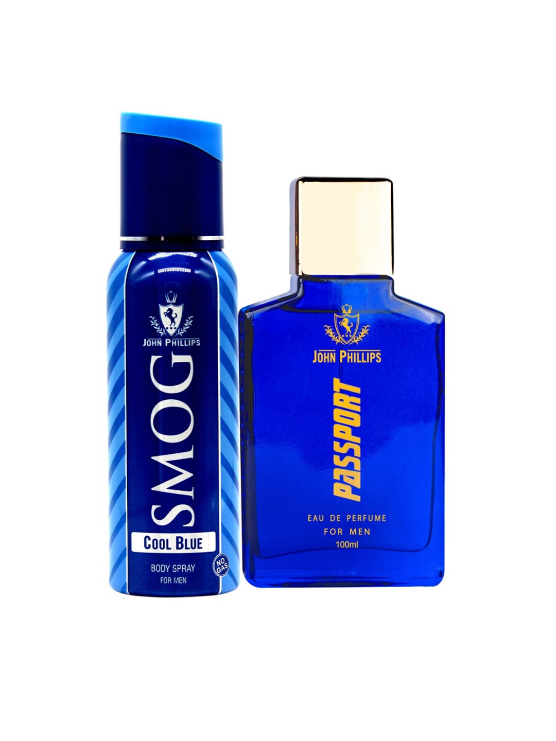 

JOHN PHILLIPS Men Set of 2 Eau De French Perfume + Deodorant-120ml+100ml, Blue