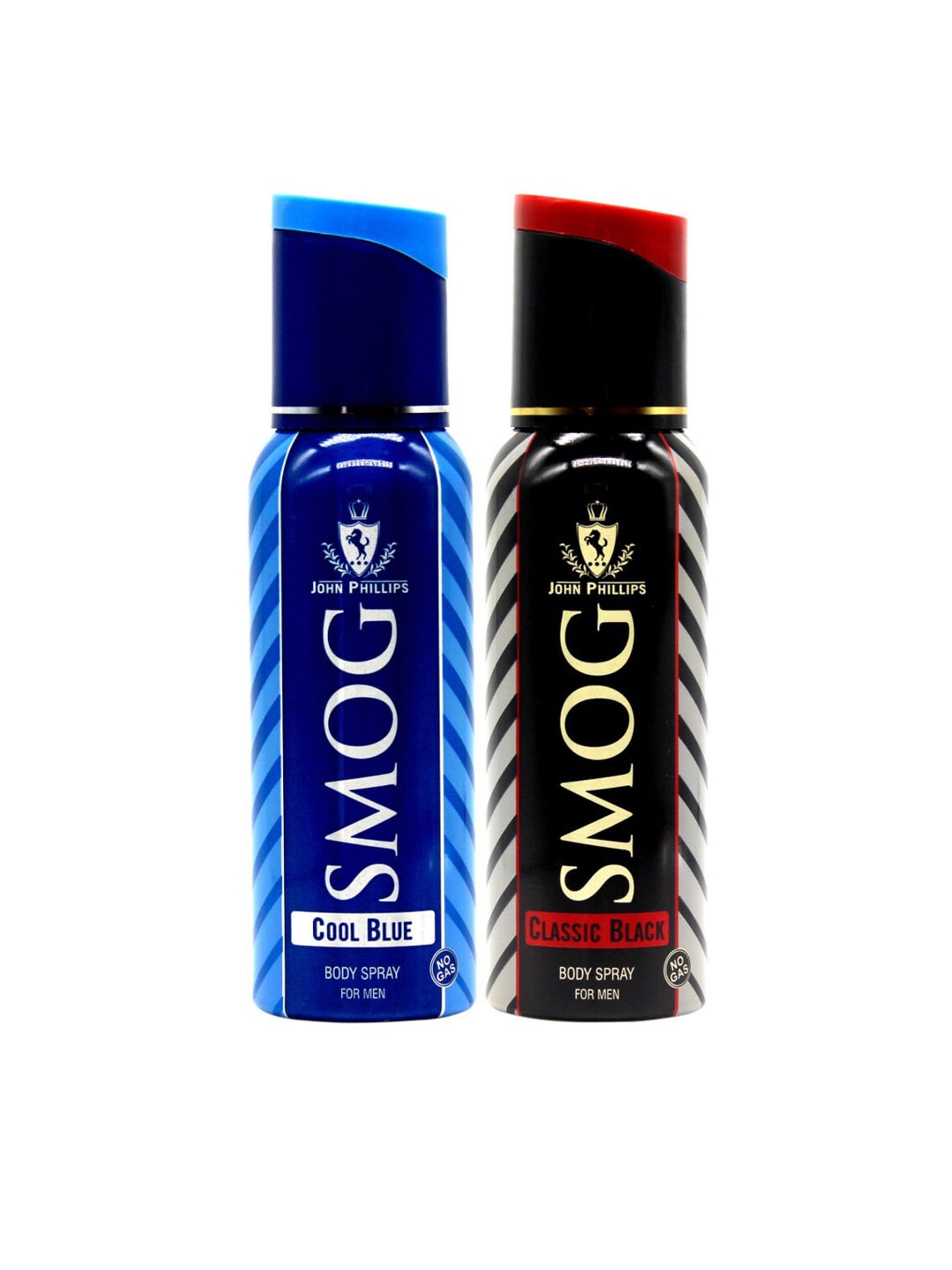 

JOHN PHILLIPS Set Of 2 Smog Classic Black & Smog Cool Blue No Gas Deo 120ml+120ml