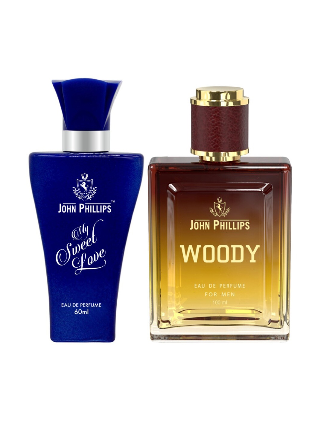 

JOHN PHILLIPS Set Of 2 My Sweet Love Eau De Perfume 60 ml & Woody Eau De Perfume 100 ml, Blue