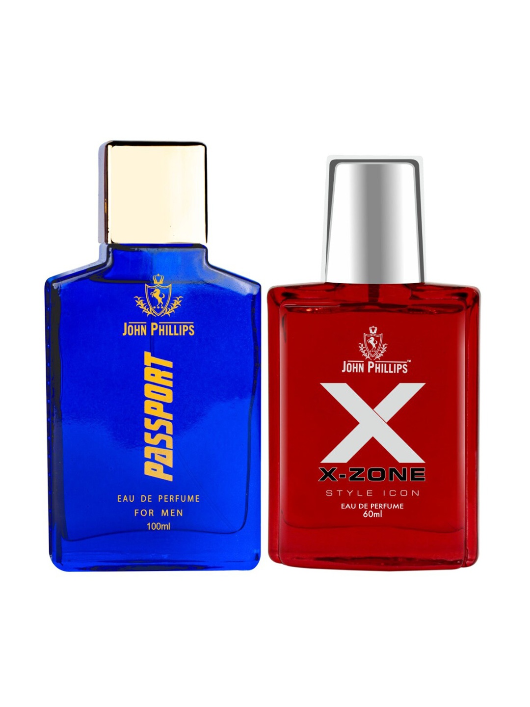 

JOHN PHILLIPS Set Of 2 Passport 100 ml & X X-Zone 60 ml Long Lasting Eau De Parfum, Blue
